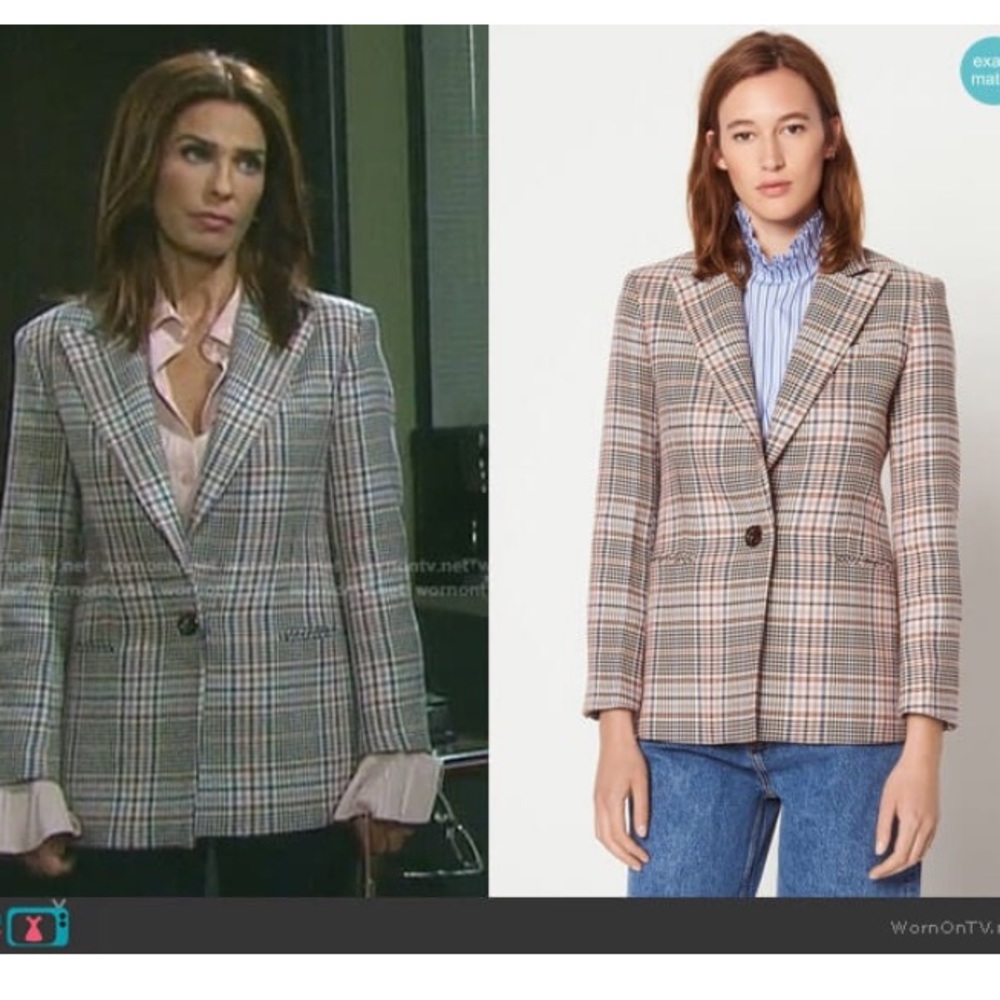 Sandro Plaid Toggle-Closure Blazer - Picture 11 of 15